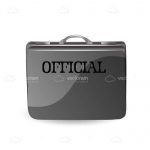 Black Suitcase Vector with OFFICIAL in Stylised Text